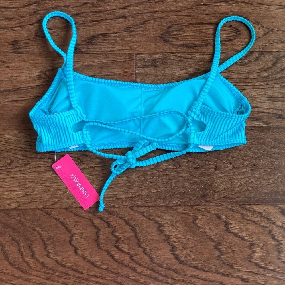 NWT Women's Blue Ribbed Bralette - Picture 5 of 7